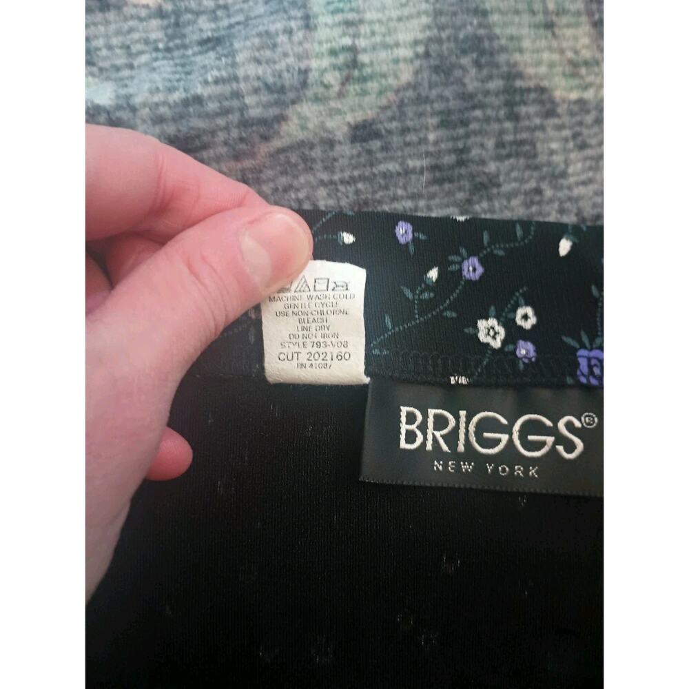 Vtg Briggs Dark Cottagecore Floral Maxi Skirt XL Button Slit Whimsigoth Y2K 90s - Picture 8 of 10